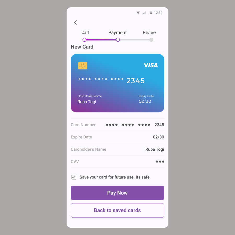 Credit Card Checkout by rupashree togi on Dribbble