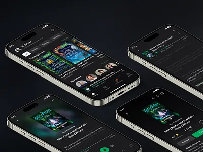 Audio Book App 🎧 app audiobook branding reading stories ui