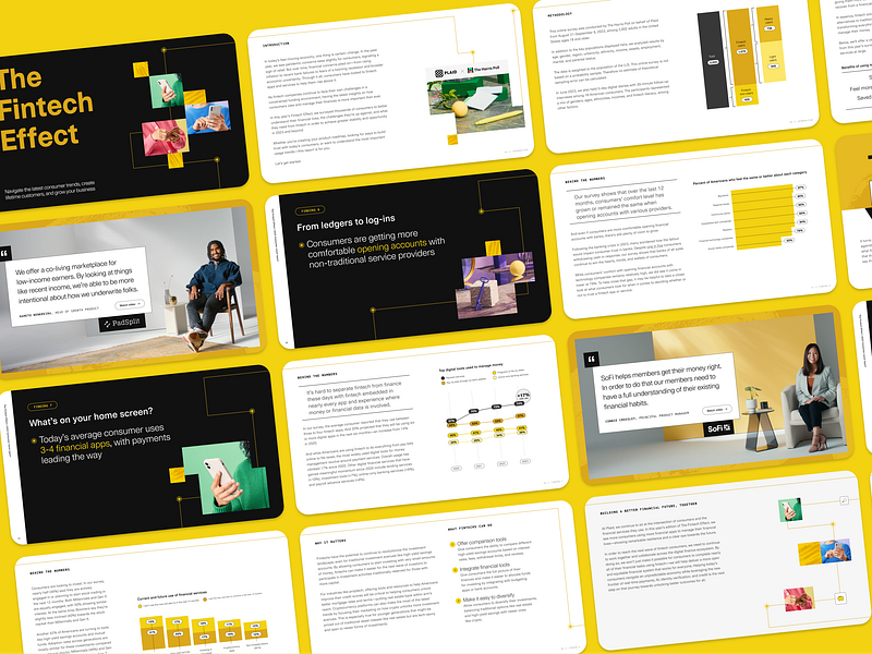 Fintech Effect: Report branding collateral data viz design finance fintech graphic design plaid report