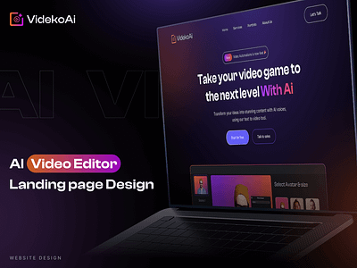 AI Video Editor Landing Page Design aiediting conversionoptimization creativewebdesign digitaldesign landingpagedesign responsivedesign smartvideoediting ui uiux user interface design userexperience uxui virtualdirector visualdesign webdesign websitecreation