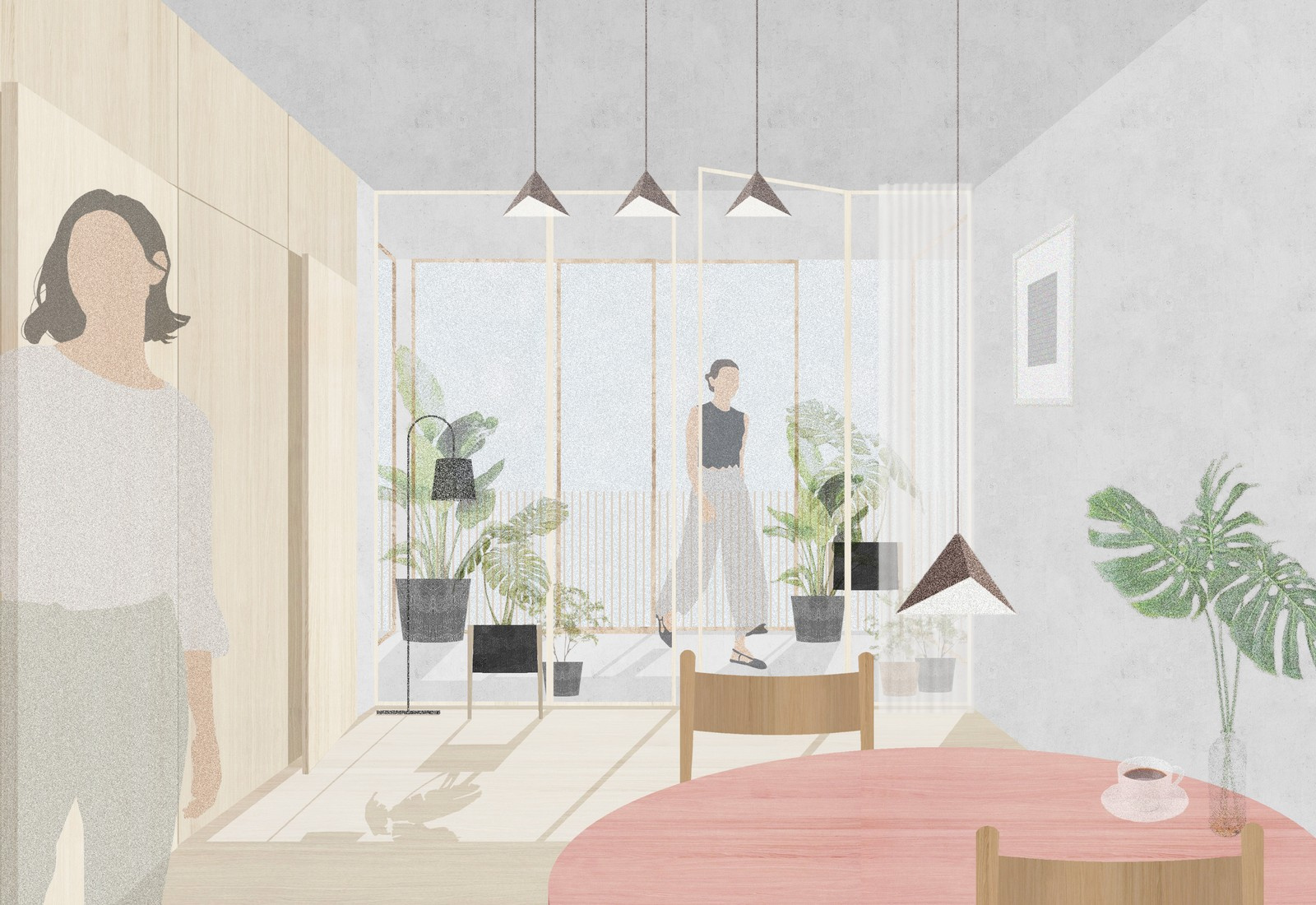 Architectural Visualizations (Interior) architectural illustration architectural visualization architecture collage illustration
