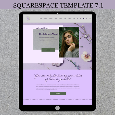 Squarespace Template 7.1 for Coaches and Consultants,Lilac Theme lifestyle blog