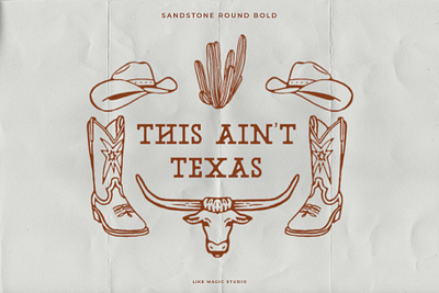 Sandstone - Western Slab Serif bold cowboy rough rustic slab slab serif southwest texas typeface typography western
