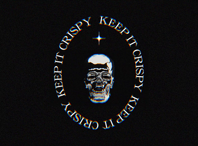 Keep it Crispy 3d animated animation icon illustration skull type typography
