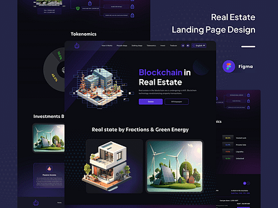 Crypto Real Estate Landing Page Design adobe xd figma garphic design landing page design ui ux web design