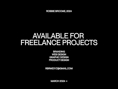 Booking Projects - March 2024 → [Contract/Freelance] branding design graphic design landing page logo web design