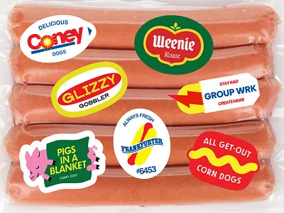 United by Hot Dogs - Fruit Stickers corn dog frank fruit stickers glizzy group wrk hot dog hot dogs weenie