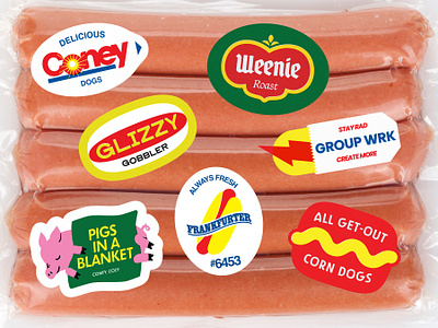 United by Hot Dogs - Fruit Stickers corn dog frank fruit stickers glizzy group wrk hot dog hot dogs weenie