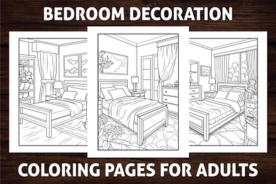 Bedroom Coloring Page for Adults activitybook adult coloring adult coloring page amazon kdp amazon kdp book design bedroom decoration book cover coloring book coloring page coloring pages graphic design kdp kdp book interior kdp coloring book kdp coloring page