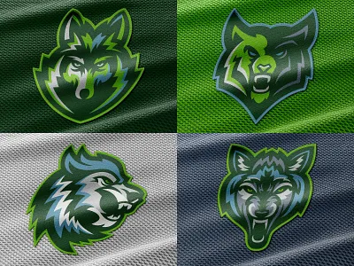 Wolf Logos brand branding design football logo graphic design illustration logo mascot mascot logo school mascot school mascot logo sport logo sports brand sports branding sports logo typography vector vector art vector logo wolf logo
