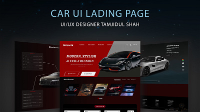 Cars Ui landing Page Caryoo car landing page car website landing page ui ui design ui ux