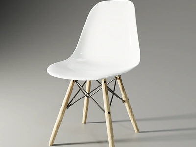 Eames plastic side chair dsw 3d chair furniture photorealistic render visualization