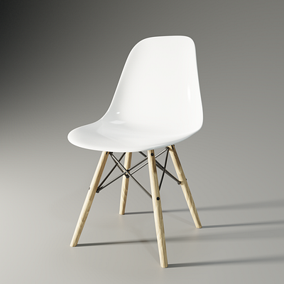 Eames plastic side chair dsw 3d chair furniture photorealistic render visualization