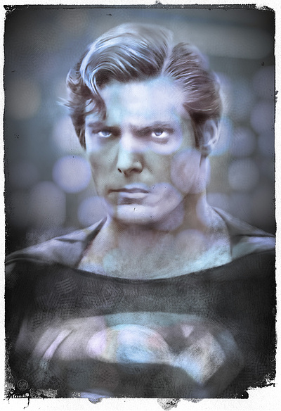 Dark Superman alternative movie poster christopher reeve comic books dc illustrator painter photoshop procreate superman