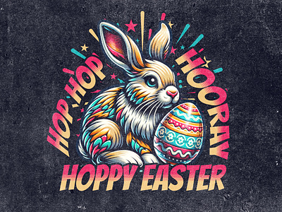 Easter Bunny merch design branding graphic design illustration product design t shirt design typography vector vintage design