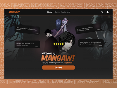 MangAw! - Manga Reader Indonesia animation app branding comment design designanime figma graphic design illustration indonesia japan korea logo manga manhwa typography ui ux vector web