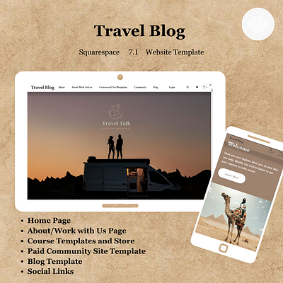 Squarespace Template 7.1 Blogger, Travel lifestyle blog