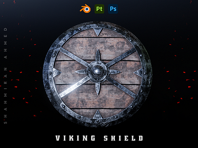 Viking Shield 3d 3d art 3d artist 3d design 3d game asset 3d rendering 3d shield blender concept art cycles design modeling shading shield substance painter texture viking shield