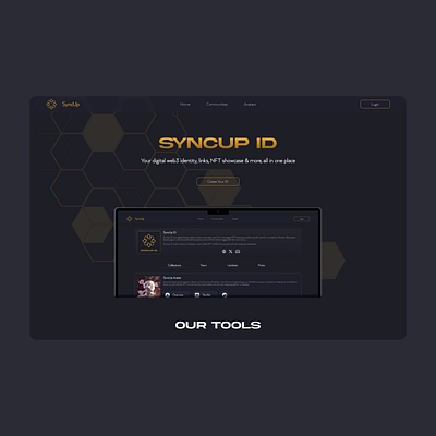 SyncUp ID Website Concept landing page landing page design nft website ui design web3 design website design