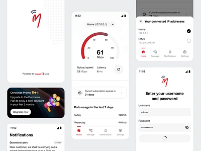 MyNetwork App: Router and Fibre Management app app design figma internet iot logo mobile router ui ux wifi