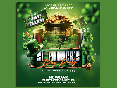 St. Patricks Day Flyer Template shamrock