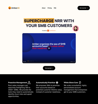 AmberAI Redesign ai amber figma hero landing page logo startup ui uiux web design