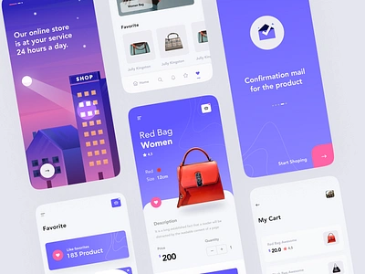 Getshop - Shopping app app bag card design mobile service shop shopping ui