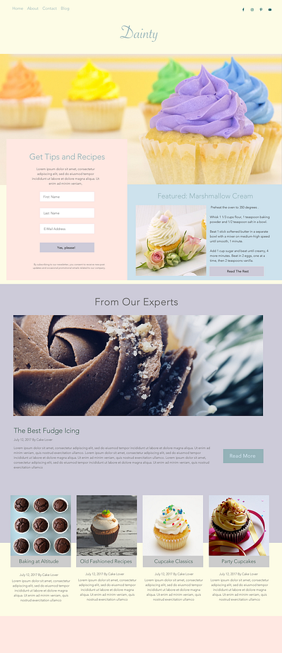 Dainty Theme Mockup design web design