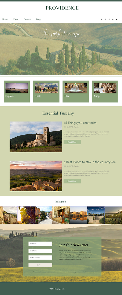Providence Theme Mockup design web design