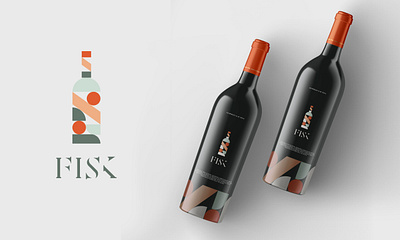 FISK- A Wine Brand brand identity brand style branding colorful logo geometric logo logo identity pictorial logo wine brand wine logo