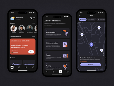 iOSDevUK - App for iOS Development Conference application conference dark theme light theme mobile ui