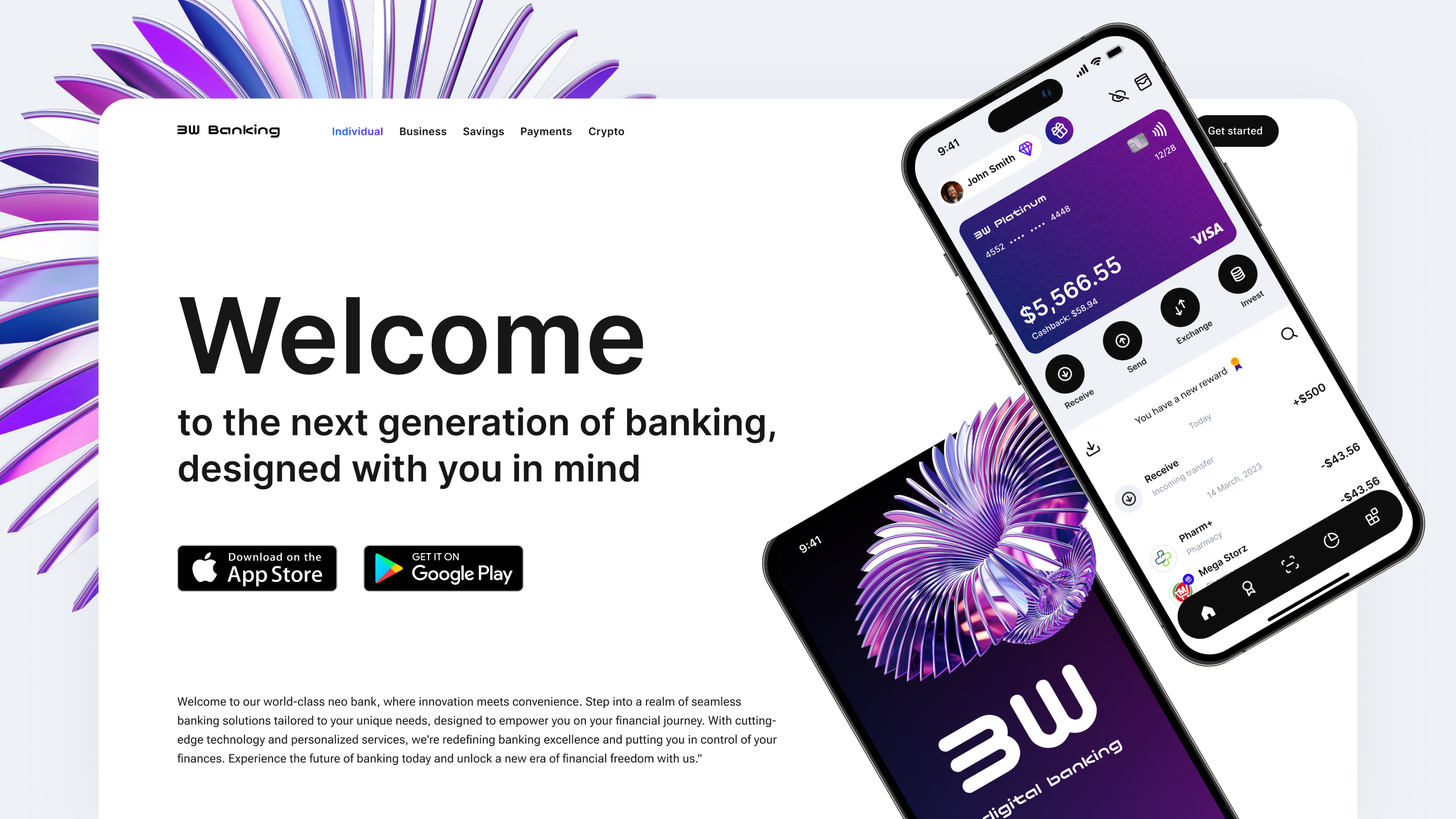 Digital Neo Bank Solution 3d animation banking branding creative crypto design digital figma graphic design illustration inspiration interface logo mobile app design neobank ui ux