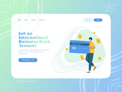 Online Bank Landing Page💸💳 bank banking blue credit cart digital bank finance fintech hero page illustration landing landing page money money transfer online bank pastel color ui ui design uiux web design website