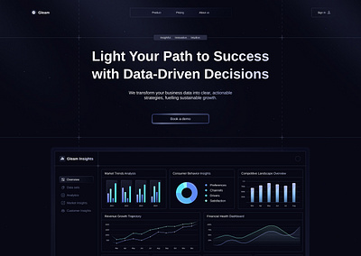 Data Analytics Dashboard Landing Page branding dashboard data analytics design saas ui