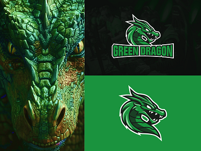 Green Dragon sport team logo branding dragon green dragon logo sport sport logo sport team vector