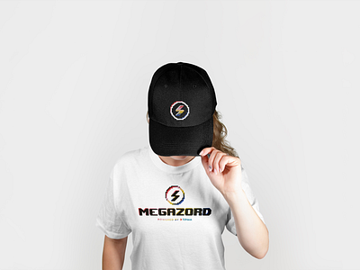 MEGAZORD by TOPdesk brand identity branding cap design designer girl graphic design graphic designer logo megazord mockup pixel power rangers rainbow shirt topdesk vector visual identity white woman