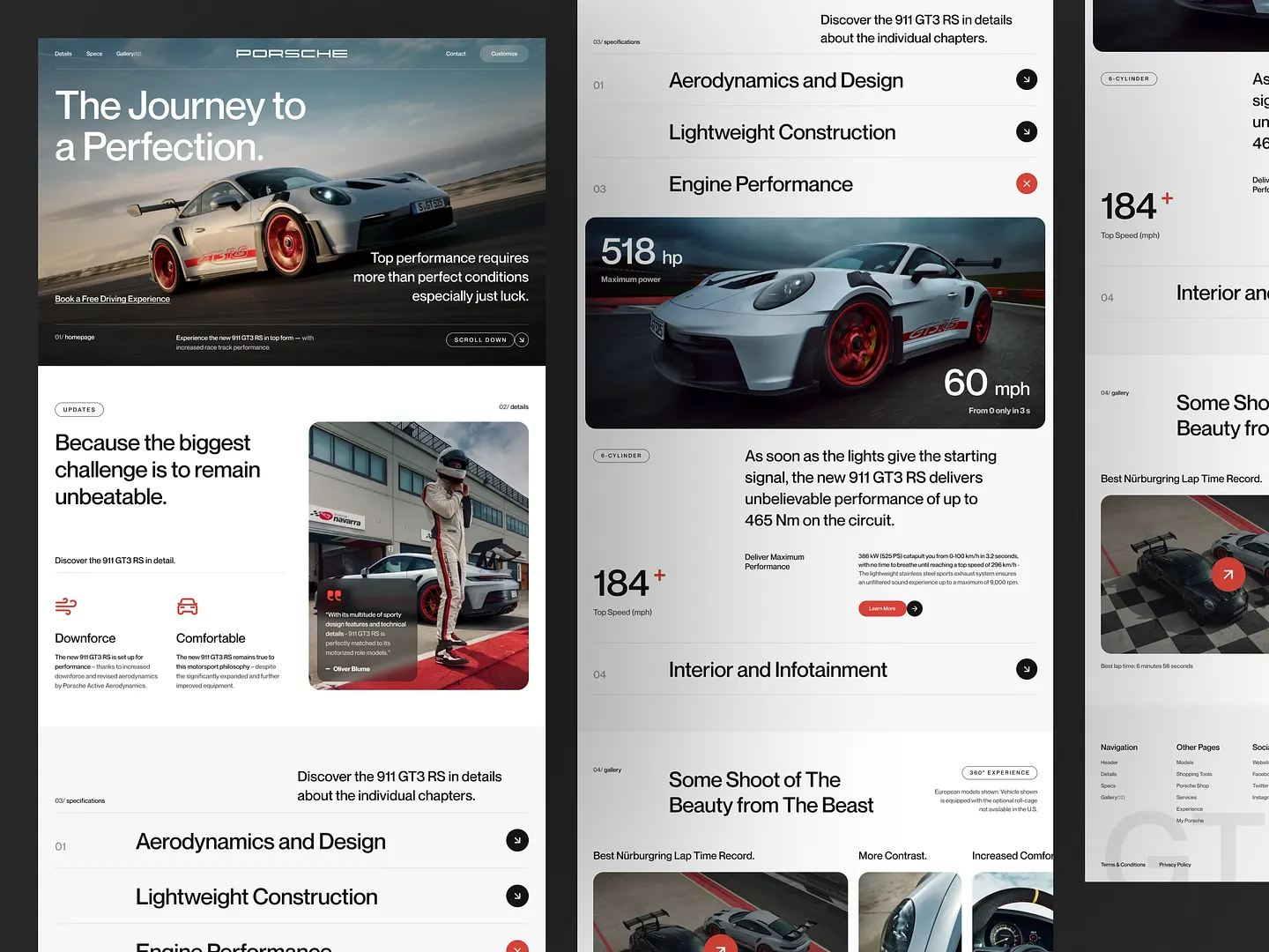 Sleek Automotive Website Design for Porsche 911 GT3 RS