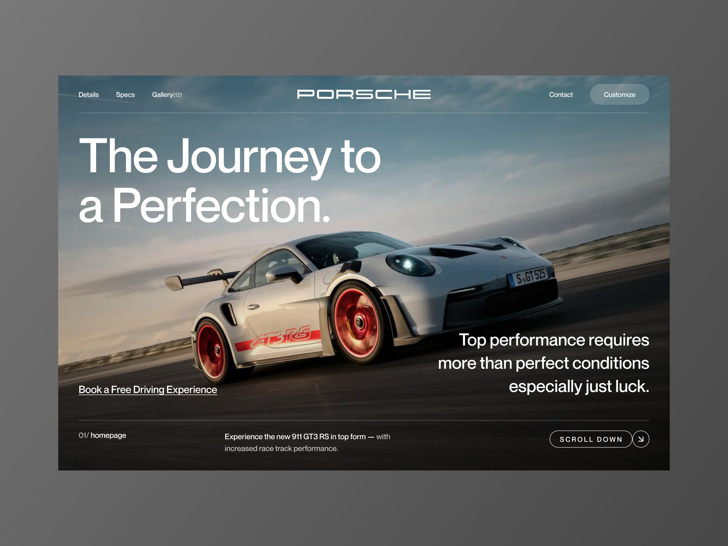 Porsche 911 GT3 RS - Website Redesign by Muhammad Izza Recka Putra