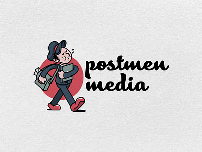 Postmen Media Logo Mascot adobe illustrator app illustration branding cartoon creativedesign cute design graphic design illustration logo mascot media retro vintage