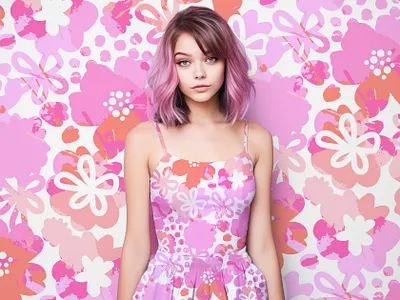 Spring pink flowers pattern abstract background fabric floral flowers illustration pattern pink spring textile