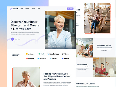 Life Coach Mentor Landing Page branding business coach coaching design entrepreneur graphic design kits landing page leadership life life coaching personal development portfolio template training ui ui design ux web