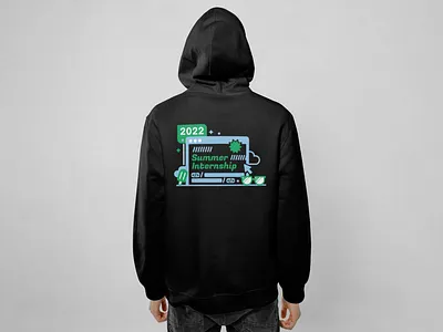Summer internship hoodie branding design developers illustration summer swag