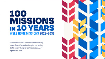 100 Missions in 10 Years: 2023-2033 branding church media church slides graphic design logo