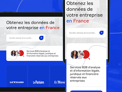 Plateforme b2B pensee pour les Entreprises Society Profile b2b blue figma france french paris webdesign