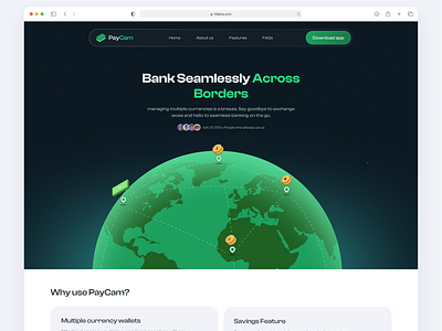 Landing Page Design for Paycom fintech landing page payment product design ui user interface design