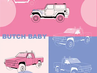 Butch baby illustration pink queer