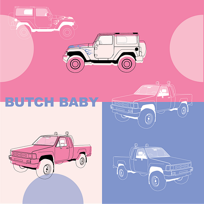 Butch baby illustration pink queer