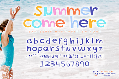 Summer Come Here Typeface bright cheerful children font font design graphic design happy kids sans serif font summer sunny typeface