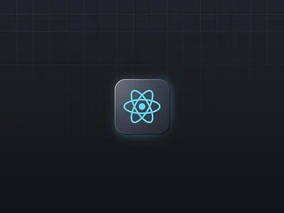 Icon React.js darkmode icon react square