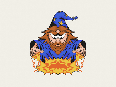 Wizard's Power character character design fire illustration magic magician power wizzard
